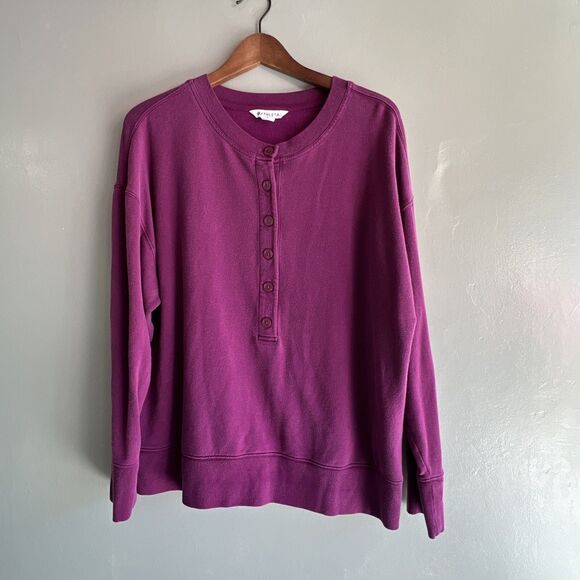 Athleta  V Neck Sweatshirt Dark Purple Womens Size Large - Picture 1 of 9